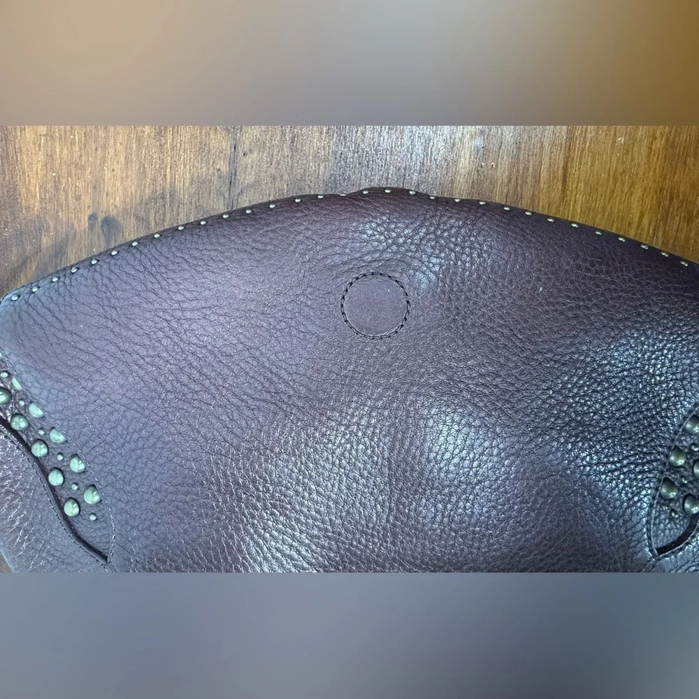 Y2K Cole Haan brown pebbled leather Village Paillette hobo shoulder bag purse. - Picture 7 of 14